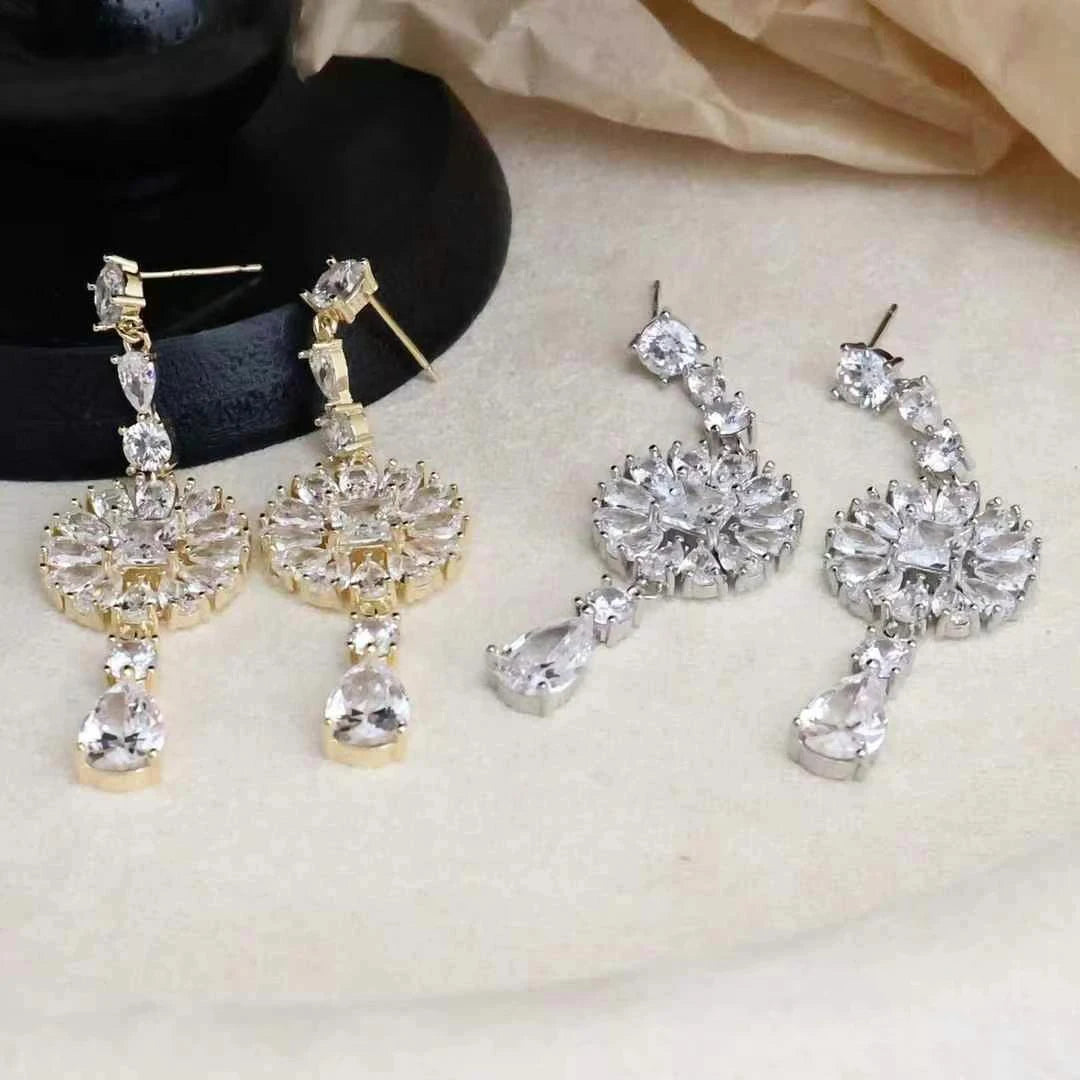 Female Rhinestone Tassel New Design Drop Earring Fashion Elegant Graceful Luxurious Dainty Wholesale Daily Jewelry Accessories