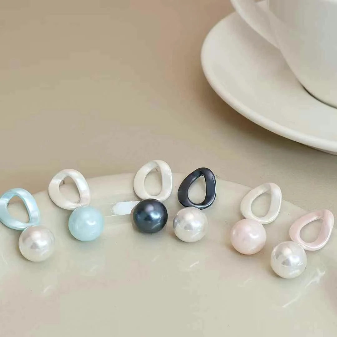 Girly Aesthetic Star Imitation Pearl Shape Small Drop Earring Elegant Sweet Fashion Affordable Bulk Office Jewelry Accessories