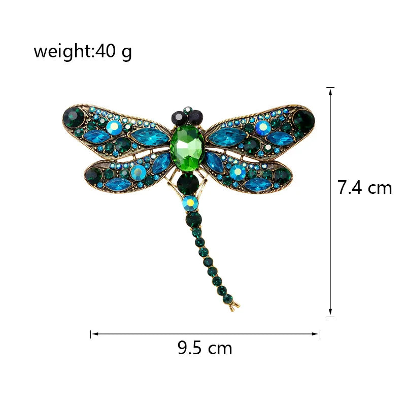 Fashion Sweet Rhinestone Elegant Brooches for Girls Animals Dragonfly Pins Jewelry for Women Ladies Accessories Wholesale
