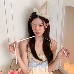 Hot Sale Medium Beige Lace Flower Bowknot Decorative Alligator Clips Elegant Fashion Hairpins Claws Accessories for Women Kids