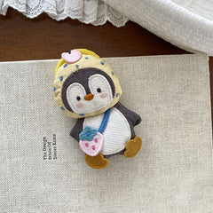 Cute Sweet Penguin Animals Hair Ties for Baby Girls Kawaii Fashion Trendy Stylish Scrunchies for Kids Children Hair Accessories