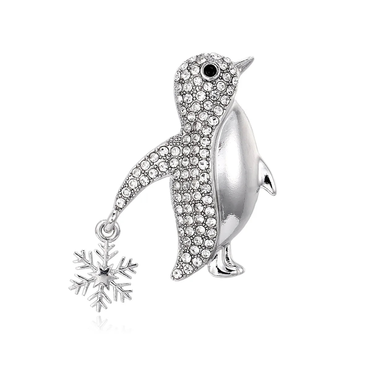 Fashion Snow Flake Birds Penguin Brooches for Girls Glitter Sparking Elegant Pins Jewelry for Women Ladies Accessories Wholesale
