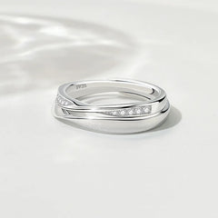 Mobius Strip Couple Rings A Pair of Copper Silver-Plated Fashionable and Trendy Female Male Ring for Gift Accessories Wholesale