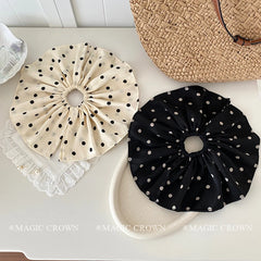 Women Solid Color Dots Large High Elastic Scrunchies Elegant Simple Lightweight Thick Thin Hair Ties Accessories for Women Daily