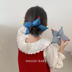Fashion Star Polka Dot Scrunchies for Baby Girls Cute Kawaii Plaid Stripe Hair Ties for Kids Children Hair Accessories in Stock