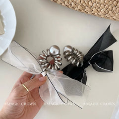 Brand New Women's Elegant Hair Ties High Elastic Fashionable Scrunchies Bowknot Solid Color Hair Accessories for Ladies