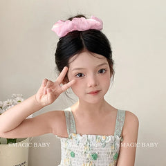 Fashion Solid Color Lustrous Scrunchies for Baby Girls Cute Sweet Elegant Graceful Hair Ties for Kids Children Hair Accessories