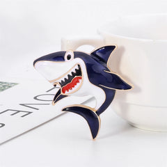 Fashion Sweet Trendy Shark Cartoon Brooches for Girls Elegant Glamorous Pins Jewelry for Women Ladies Accessories Wholesale