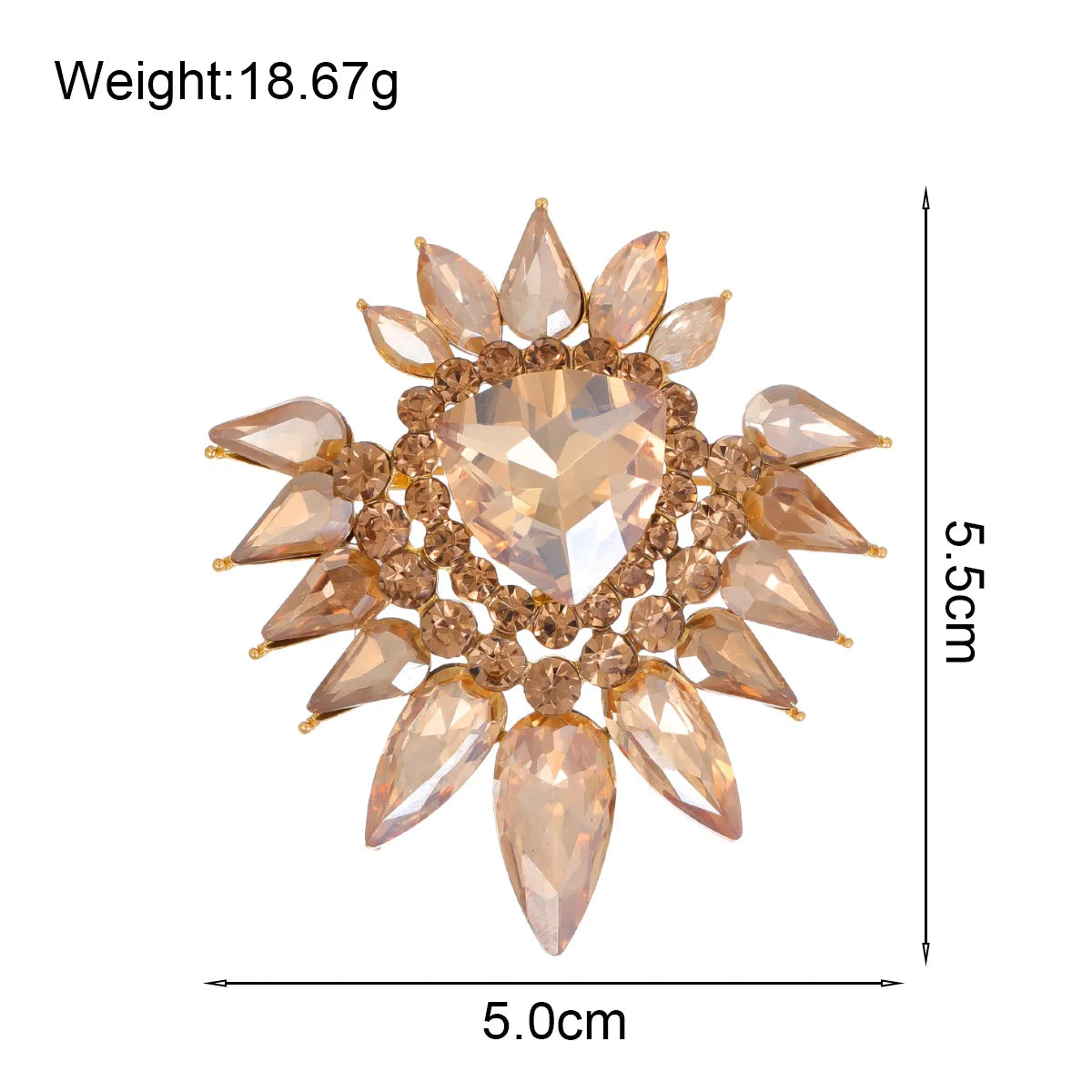 Fashion Glitter Rhinestone Sparking Brooches for Girls Sweet Elegant Charms Pins Jewelry for Women Ladies Accessories Hot Sale