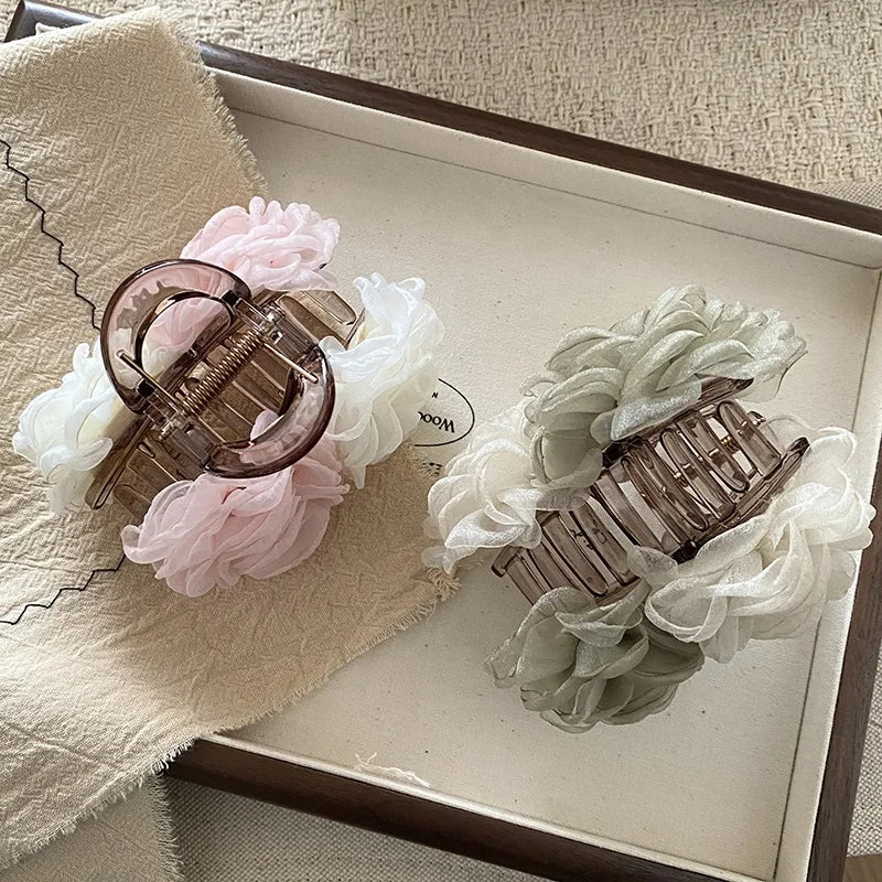 Fashion Sweet Flower Elegant Floral Hair Claw Clips for Girls Elegant Cute Hair Accessories for Women Ladies Chinese Supplier