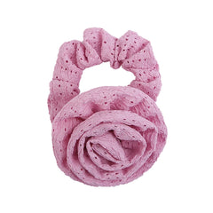 Brand New Women's Hair Accessories Solid Color Flower Scrunchies Simple Chic Vintage Style Hair Ties for Ladies Elegant Fashion