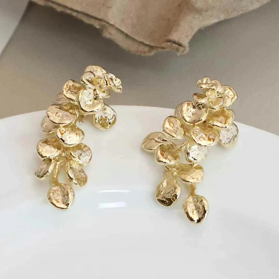 Fashion Exaggerated Glitter Luxury Elegant Drop Earrings for Girls Sweet Vintage Jewelry for Women Ladies Accessories Wholesale