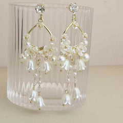 Sweet Elegant Fashion Trendy Fairy Drop Earrings for Girls Tassel Graceful Glamorous Jewelry for Women Ladies Accessories Chic