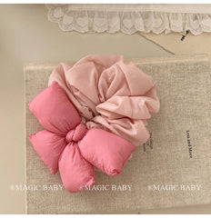 Kids Bowknot Pink Large Hair Ties Thick Thin Hair Sweet Fashion Wholesale in Stock Scrunchies Accessories for Children Daily Use