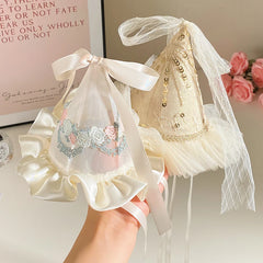 Hot Sale Medium Beige Lace Flower Bowknot Decorative Alligator Clips Elegant Fashion Hairpins Claws Accessories for Women Kids