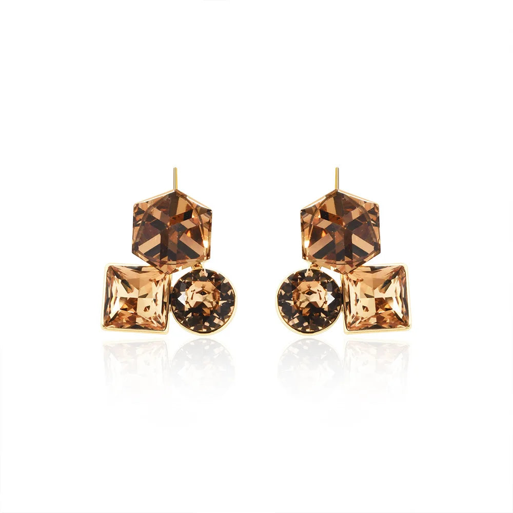Female Fashion Hoop Earrings Super Flash Fine Sugar Copper Zircon Earrings Light Luxury High Elegant Fashion Ear Jewelry Bulk