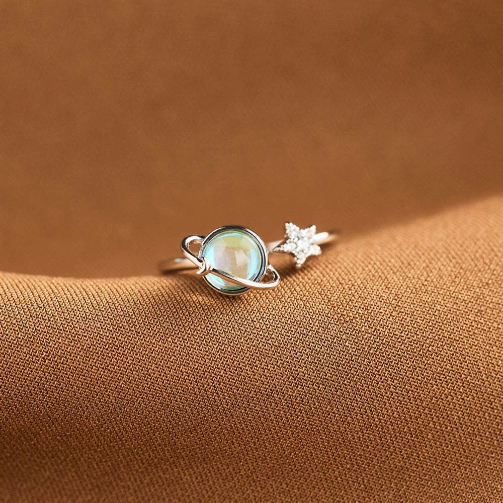 Hot Selling Rotating Planet Star Rings Woman's Fashion Anxiety Relief and Anti-stress Relief Ring Jewelry Accessories Wholesale