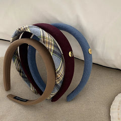 Women Blue Brown Wide Headbands Fashion Elegant Vintage High Quality in Store Hairbands Accessories for Female Daily Causal Use