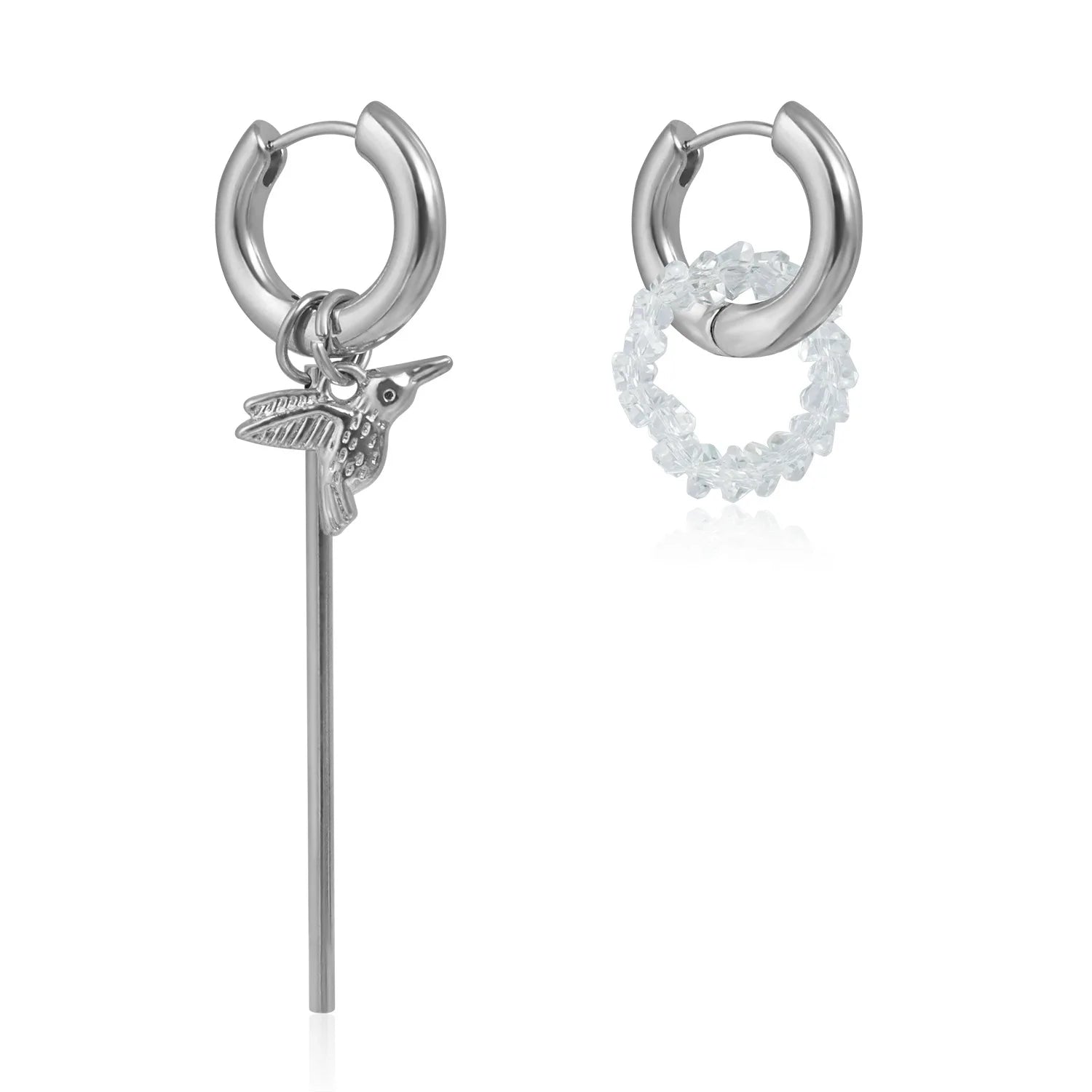 Fashion Bird Animals Sweet Rhinestone Simple Drop Earring for Girls Elegant Glamorous Fine Jewelry for Women Ladies Accessories