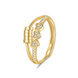 The opening is adjustable. / Hearts - gold