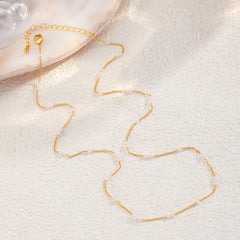 Fashion 18K Gold Plated Pendent Simple Minimalistic Necklaces for Girls Sweet Jewelry for Women Ladies Wholesale China Factory