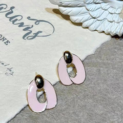 Fashion Simple Minimalistic Solid Color Trendy Hoop Earrings for Girls Cute Retro Vintage Jewelry for Women Ladies Accessories