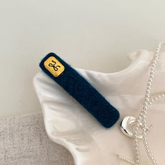 Female Blue Black Solid Colored Mental Bowknot Decorative Rectangle Snap Clips Fashion Elegant in Stock Hairpins Accessories