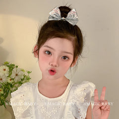 Classic Bowknot Glitter Lustrous Hair Clips for Baby Girls Fashion Sweet Cute Alligators for Kids Children Hair Accessories