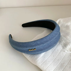 Women Solid Colored Blue Black Wide Headbands Fashion Elegant Customized Bulk Order in Stock Hairbands Accessories for Female