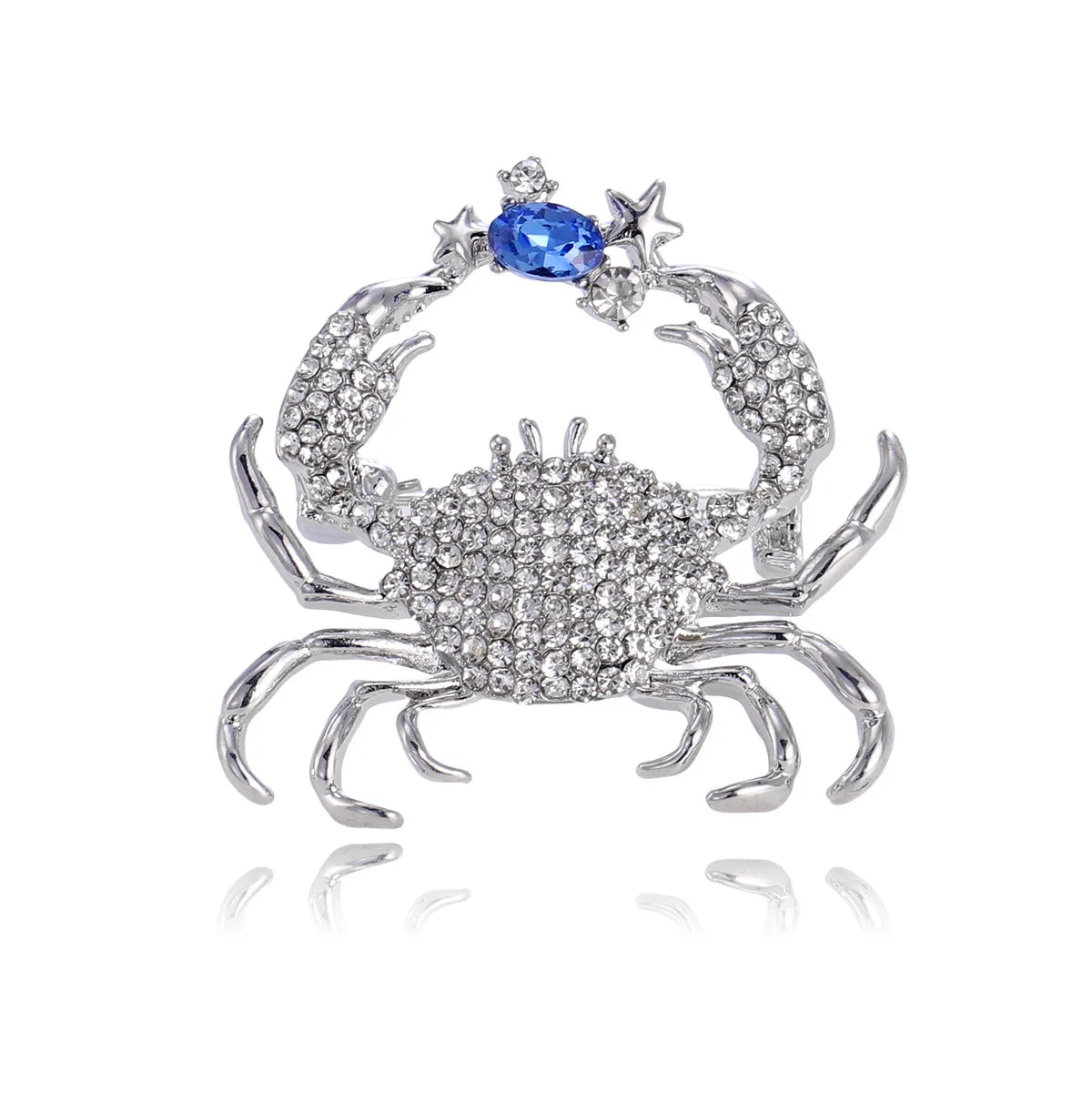 Fashion Animals Rhinestone Crab Elegant Brooches for Girls Stylish Trendy Pins Jewelry for Women Ladies Accessories Wholesale