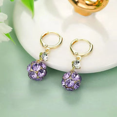Women Fruit Shape Rhinestone Decorative Small Drop Earring Fashion Elegant Glitter Sparking Wholesale Causal Jewelry Accessories