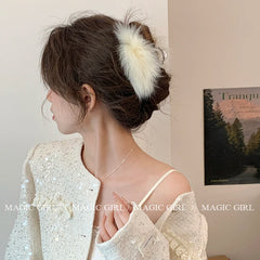 Women Hot Sale Downy Solid Color Large Hair Claw Clips Trendy Elegant Lightweight in Stock Hairpins Accessories for Female Daily