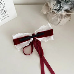 Sweet Ribbon Bowknot Cute Hair Clips for Girls Elegant Graceful Kawaii Alligators for Women Ladies Hair Accessories in Stock