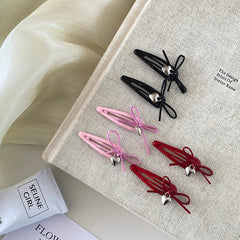 Chic Solid Color Sweet Bowknot Heart Shaped Hair Clips for Girls Fashion Graceful Haarspange for Women Ladies Hair Accessories