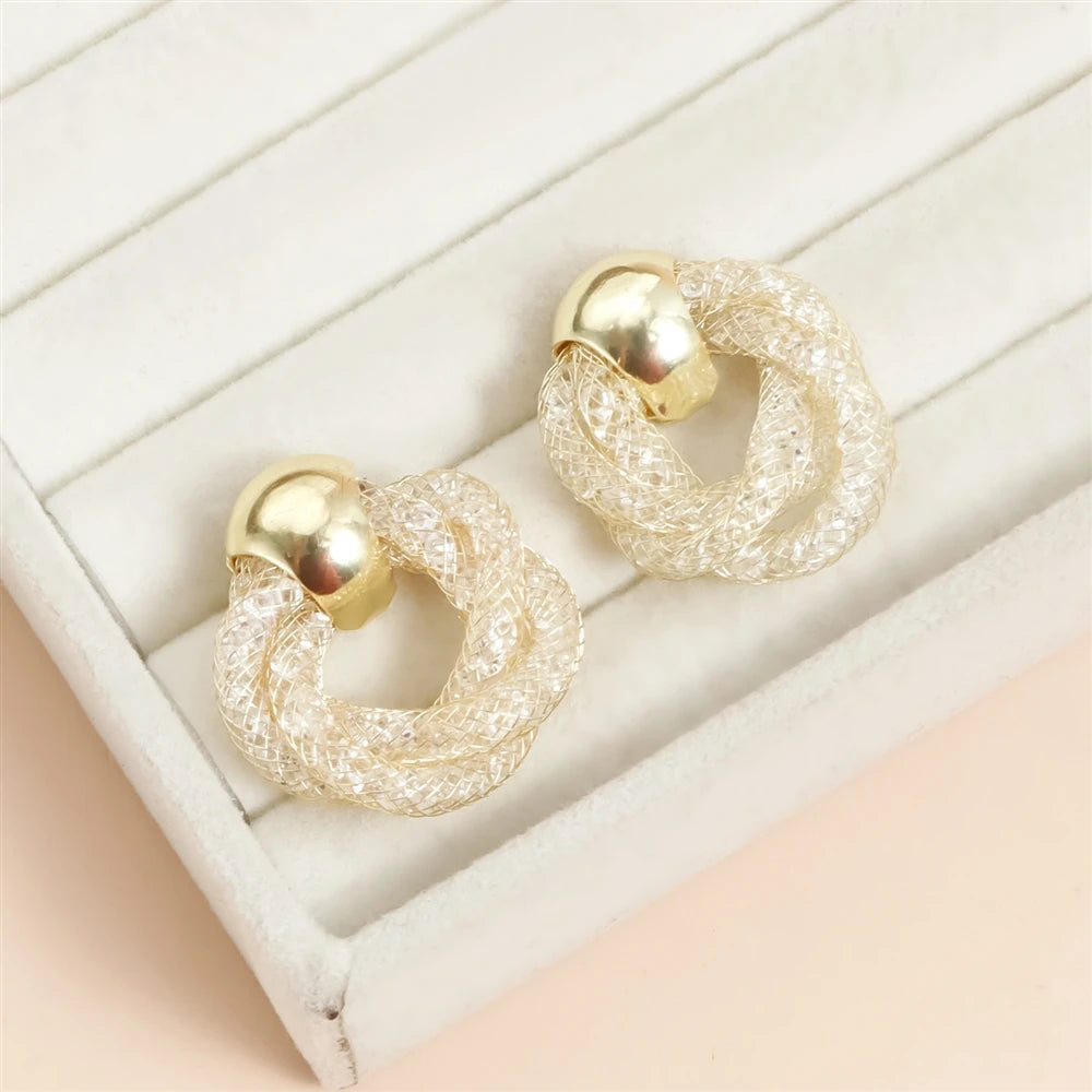 Fashion Golden VintageRetro Bold Classic Drop Earrings for Girls Sweet Elegant Dainty Jewelry for Women Ladies Accessories
