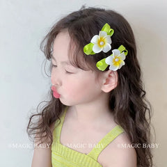 Fashion Flower Imitation Pearl Luxurious Scrunchies for Baby Girls Sweet Cute Elegant Hair Ties for Kids Child Hair Accessories