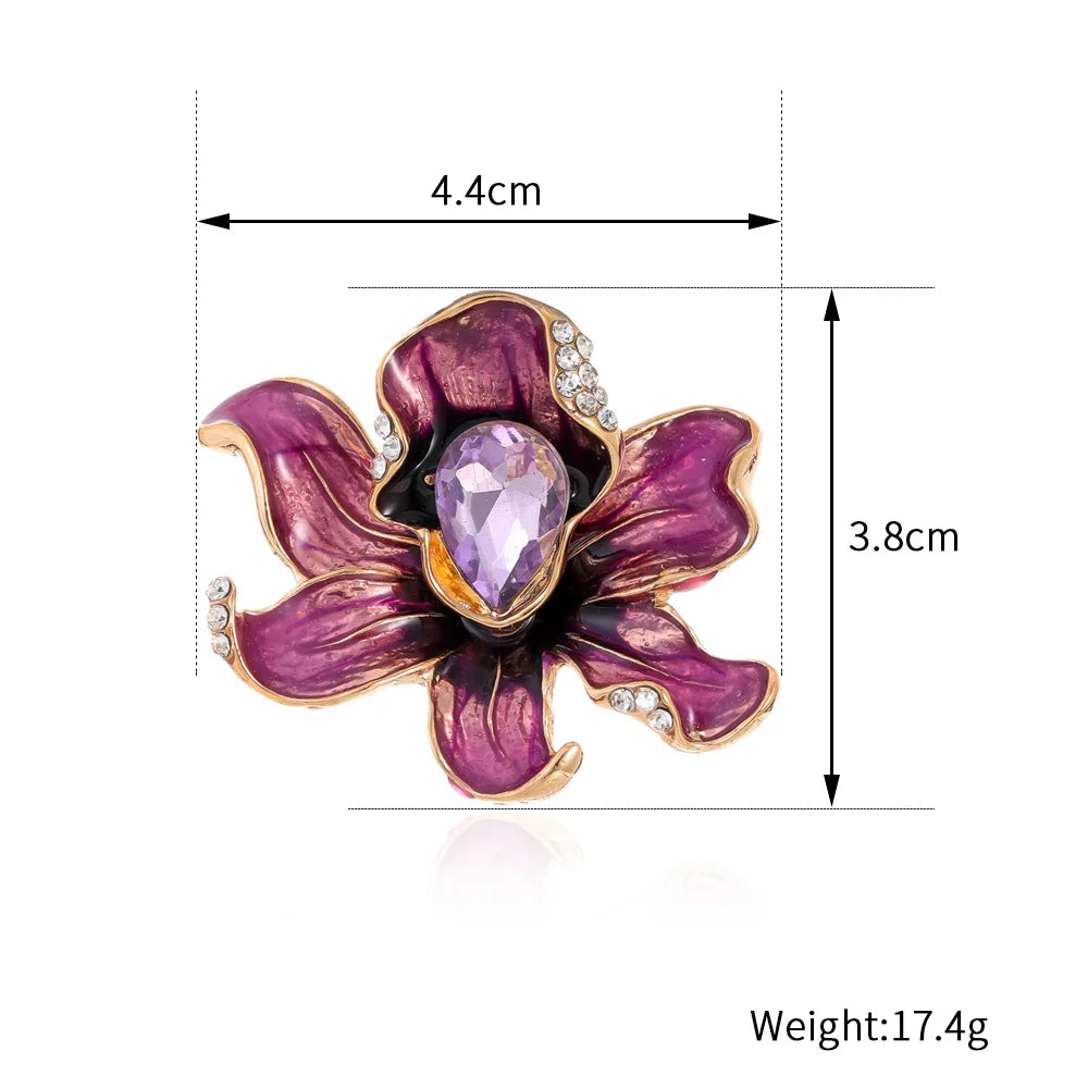 Fashion Flowers Glitter Luxury Sparking Brooches for Girls Sweet Pins Jewelry for Women Ladies Accessories Wholesale New Design