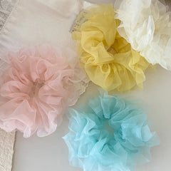Hot Sale Women's Hair Ties Accessory Summer Spring Trendy Elegant Wholesale Stock Solid Color Lightweight Large Scrunchies