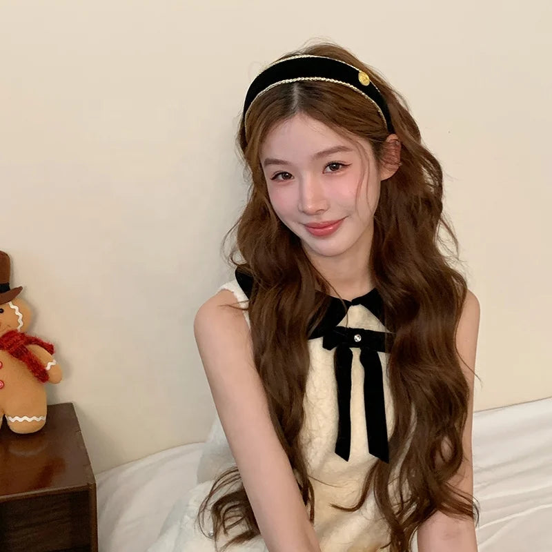 Female Solid Color Wide Hairbands Elegant Vintage Simple Customized Wholesale in Stock Headbands Accessories for Women Office