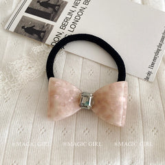 Sweet Simple High Elastic Acetate Bowknot Scrunchies for Girls Fashion Chic Trendy Hair Ties for Women Ladies Hair Accessories