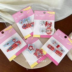 Fashion Cute Kitty Cat Sweet Hair Clips for Baby Girls Animals Star Plaid Alligators for Kids Children Hair Accessories Stylish