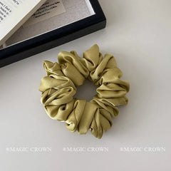 Solid Color French Vintage Hair Ties for Women Durable Elastics Scrunchies Fashionable Office Hair Accessories