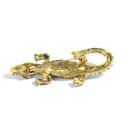 Fashion Glitter Rhinestone Animals Crocodile Brooches for Girls Trendy Glamorous Stylish Pin Jewelry for Women Lady Accessories