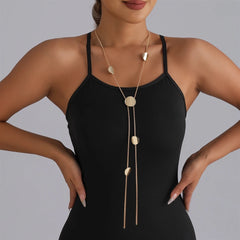 Fashion Simple Minimalistic Long Sweater Chain Necklace for Girls Elegant Trendy Jewelry for Women Ladies Accessories Wholesale
