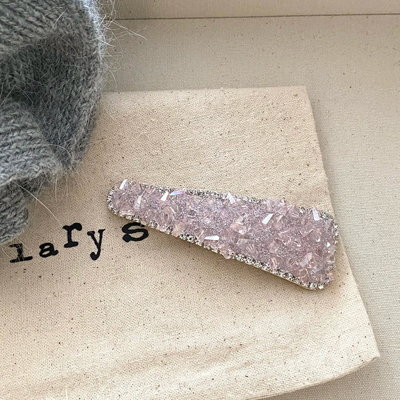 Women Fashion Solid Color Glitter Luxurious Hair Clips for Girls Elegant Sweet Snap Clips for Ladies Hair Accessories in Stock