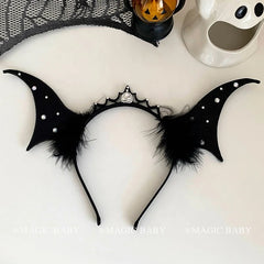 2025 Halloween Wicked Spooky Bat Head Band for Baby Girls Fashion Devil Point Hair Band for Kids Children Hair Accessories Chic
