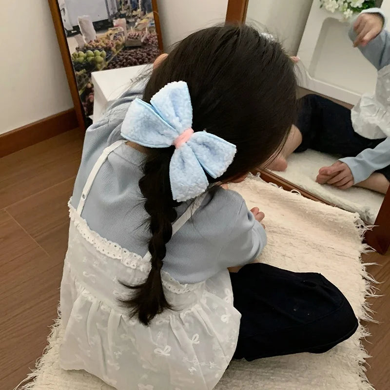 Classic Solid Color Bowknot Hair Clips Minimalistic Fashion Elegant Alligators for Kids Children Hair Accessories in Stock Chic