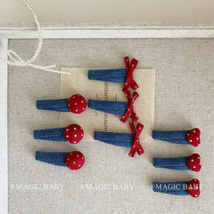 Fashion Denim Bowknot Polka Dot Hair Clips for Baby Girls Classic Stylish Snap Clips for Kids Children Hair Accessories in Stock