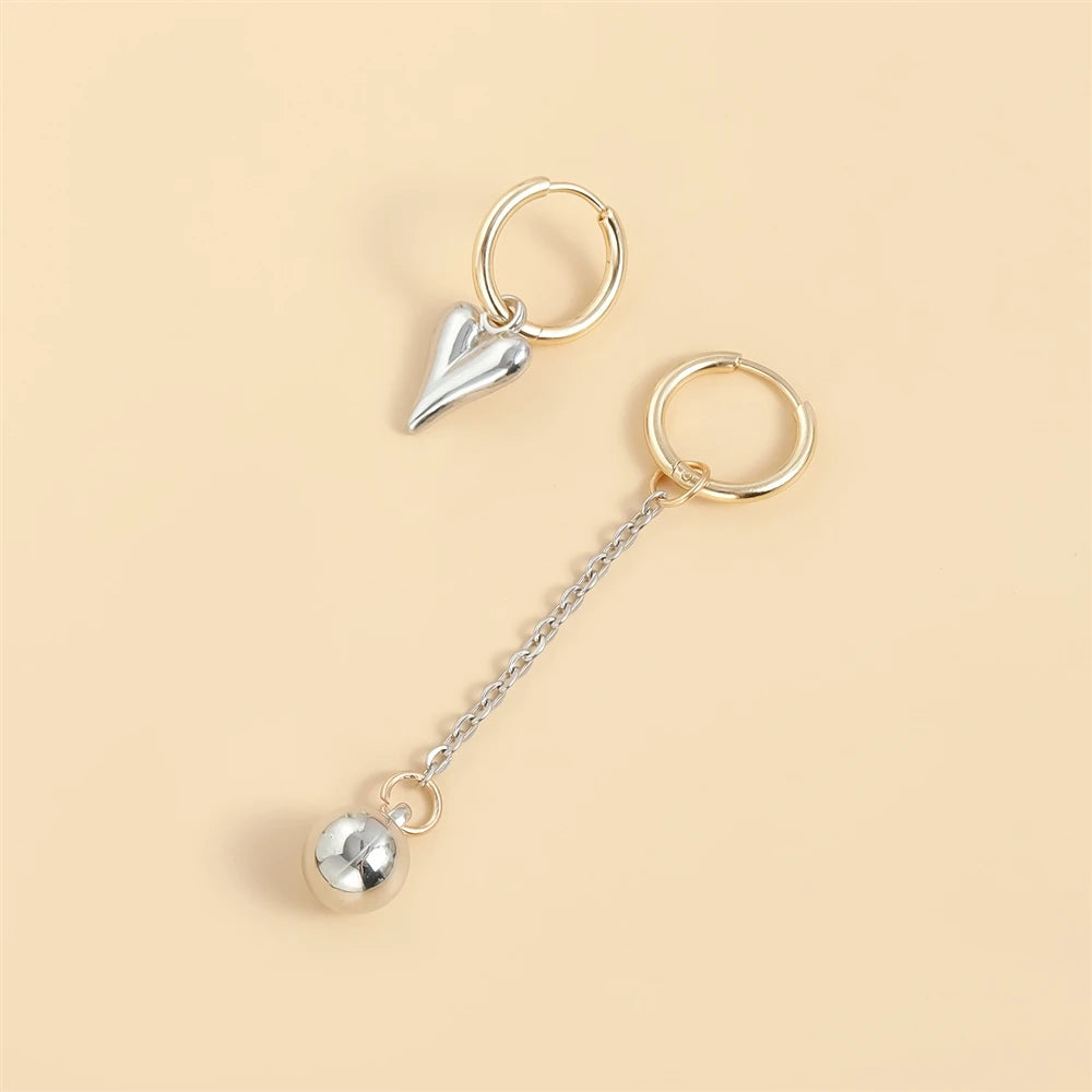 Fashion Simple Heart Shaped Sweet Stylish Drop Earrings for Girl Trendy Glamorous Jewelry for Women Ladies Accessories Wholesale