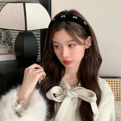 Classic Solid Color Glitter Bowknot Thick Head Band for Girls Fashion Chic Trendy Elegant Hair Band for Women  Hair Accessories